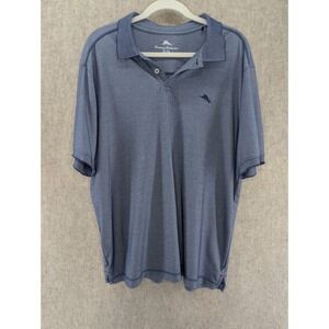 Tommy Bahama Mens XL Blue Heathered Short Sleeve Polo Shirt
